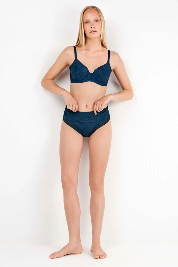 Gisela Soutien Capacity em tom azul petr&oacute;leo estampado