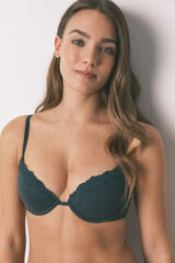 Women'secret BEAUTIFUL enchimento cl&aacute;ssico com soutien e renda verde verde