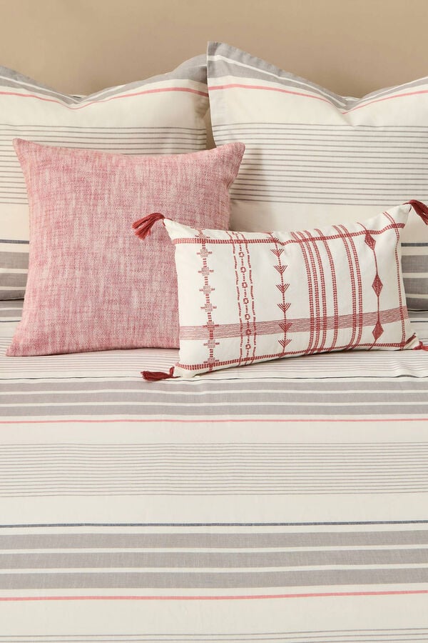 Textura Capa nórdica algodão riscas cinzento