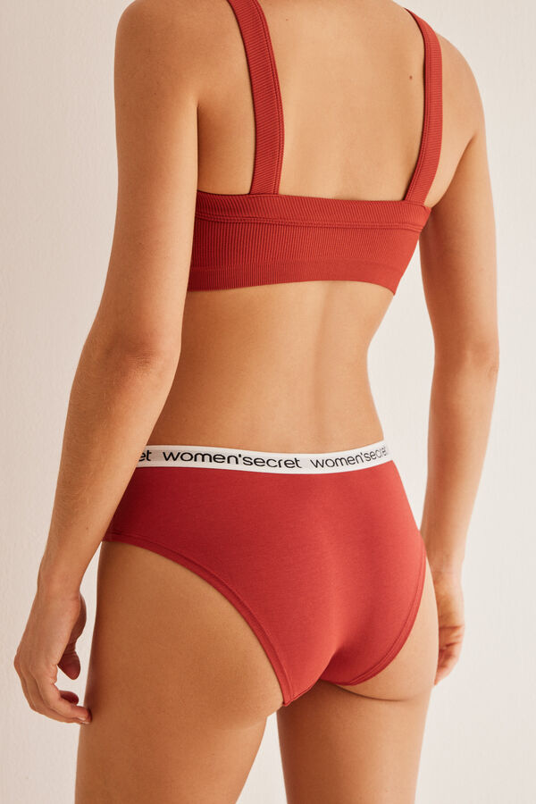 Women'secret Pack 3 bragas anchas algod&oacute;n logo blanco