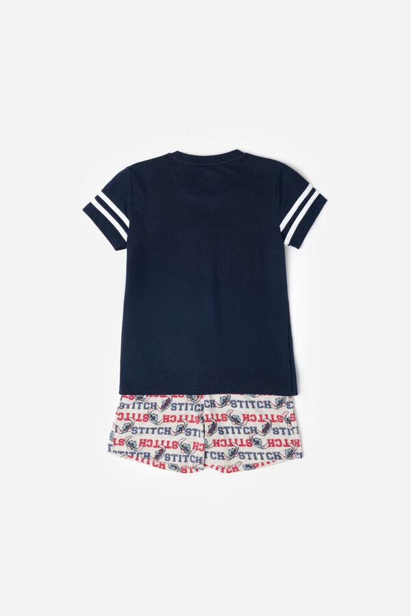 Admas Pijama curto Stitch university azul