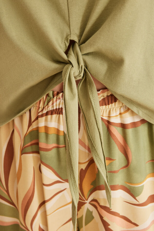 Women'secret Set 100% algod&oacute;n print tropical kaki