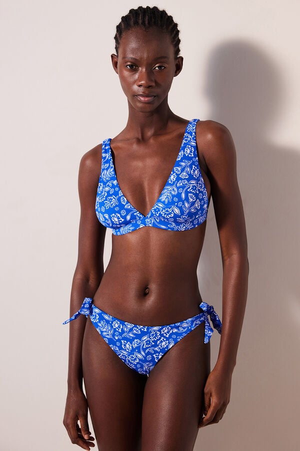 Penti Top de bikini con escote en pico pronunciado Pasitea estampado