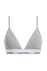 Calvin Klein Sutiã triangular com logo CK cinzento