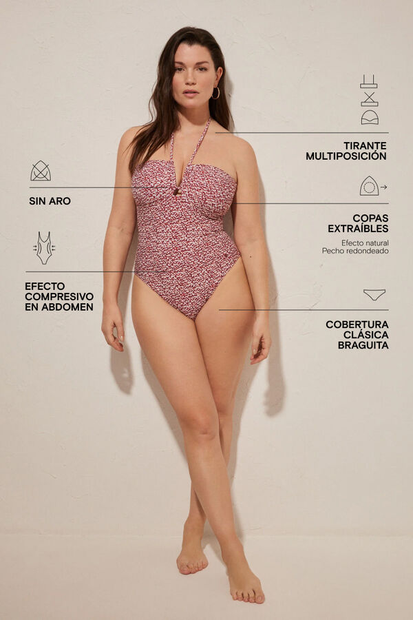 Women'secret Ba&ntilde;ador reductor bandeau granate burdeos
