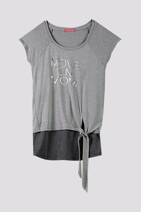 Womensecret T-shirt maternity amamentação desportiva com nó cinzento