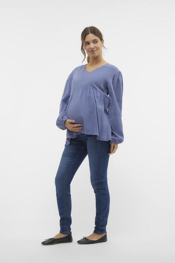 Mamalicious Top de manga comprida maternity azul