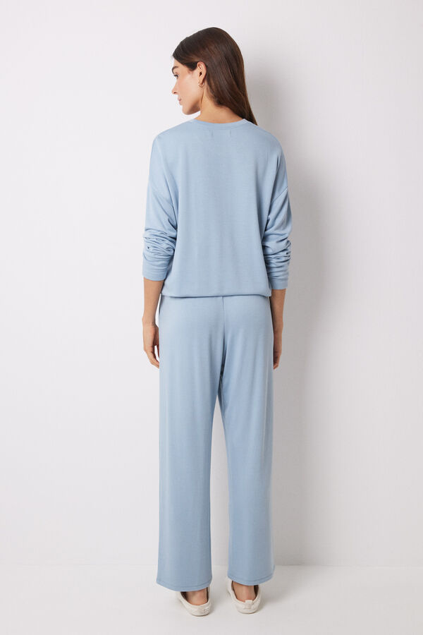 Women'secret Conjunto largo suave azul azul