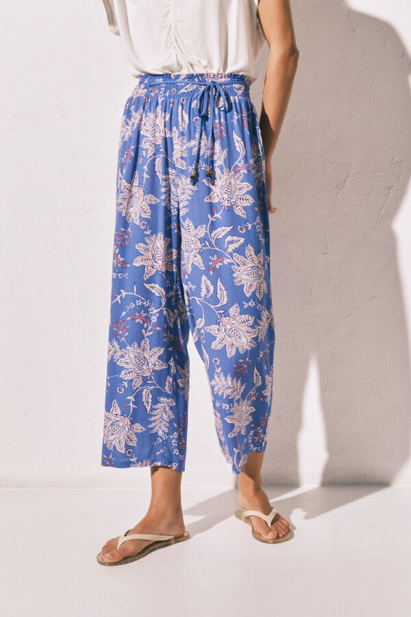Women'secret Cal&ccedil;a capri estampada azul azul