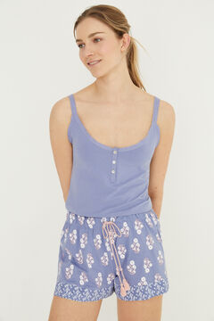 Womensecret Pijama curto alças 100% algodão azul azul