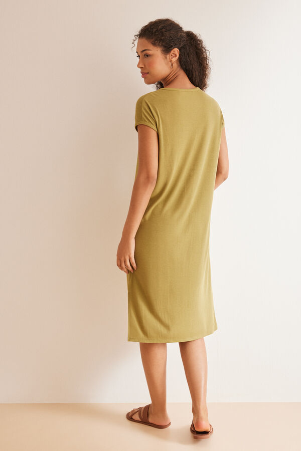 Women'secret Camis&oacute;n largo verde rib kaki