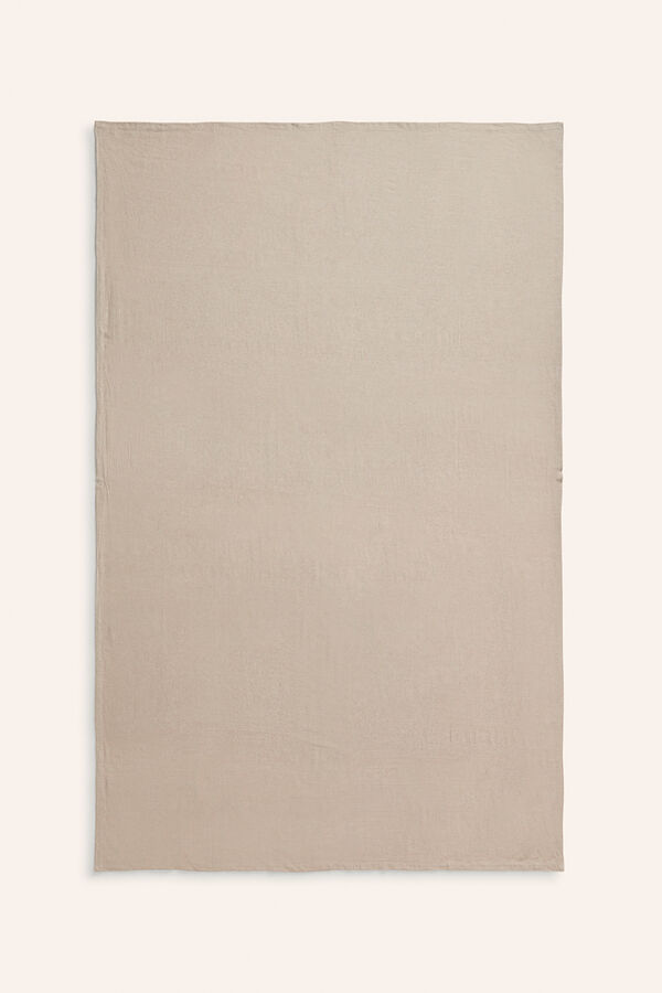 Calma House Colcha de lino y algod&oacute;n Leuka nude