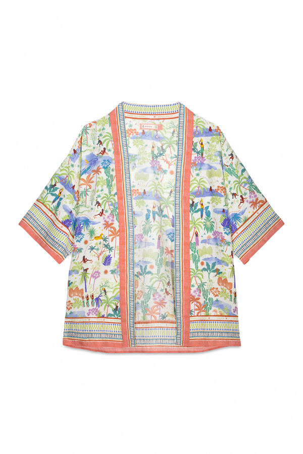 Women'secret T&uacute;nica kimono viscosa estampado paisaje estampado