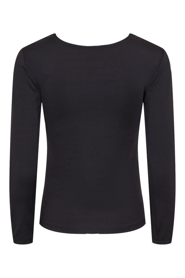 Pieces Body reversível de manga comprida comprida preto