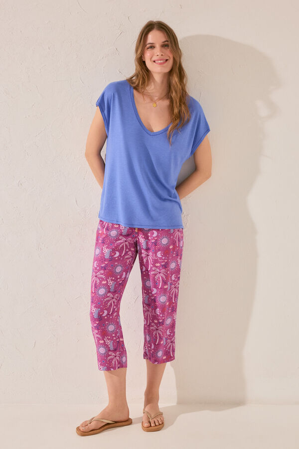 Women'secret Camiseta manga corta azul claro azul