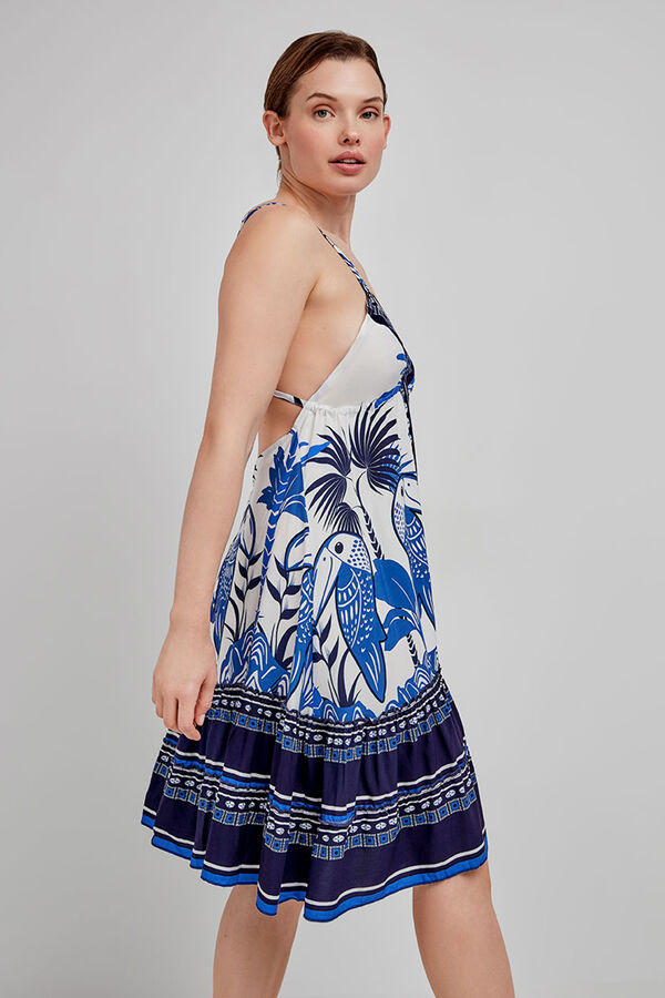 Gisela Vestido curto estampado branco