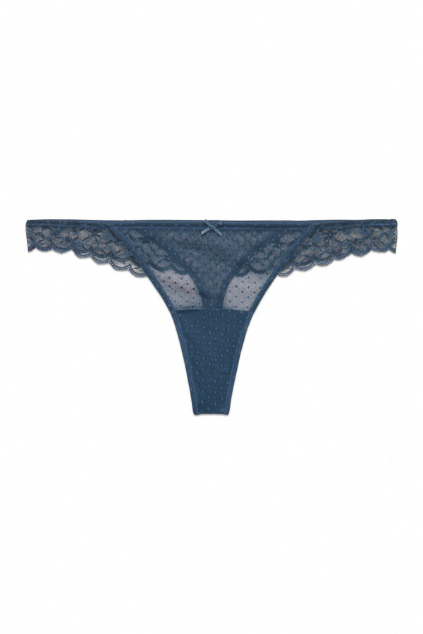 Women'secret Tanga de renda verde na cintura verde