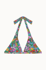 Bohodot Top bikini halter con goma floral estampado