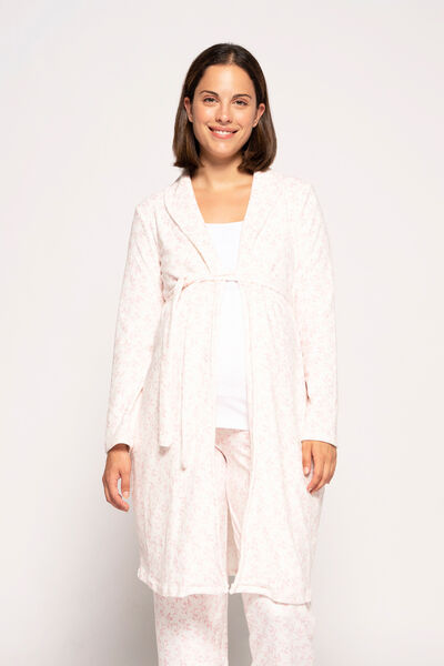 Womensecret Robe de velour estampado flores maternity branco