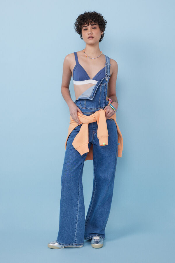 HI&BYE Sujetador top triangular algod&oacute;n azul azul