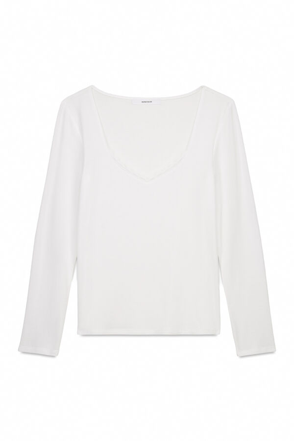 Women'secret T-shirt malha de malha super macia branco
