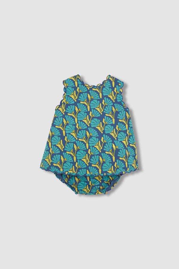 Gocco Vestido floral com laço azul azul