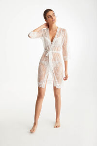 Promise Robe curto quimono renda