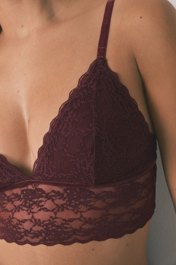 Women'secret LOVELY suti&atilde; triangular de renda bralette vermelho