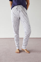 Womensecret Pantalón estampado gris algodón gris