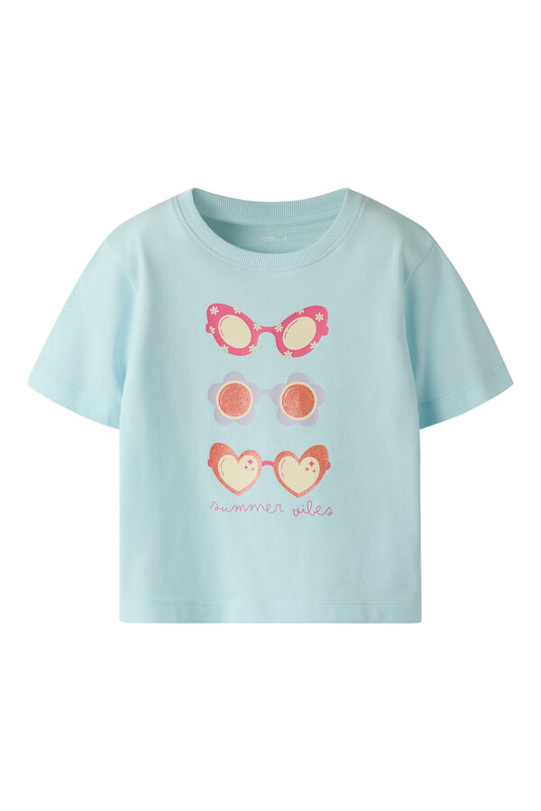 Name it T-shirt manga curta para menina azul
