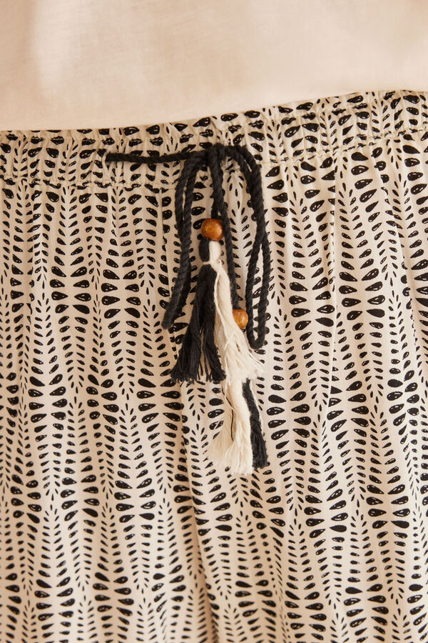 Women'secret Cal&ccedil;as viscose estampado allover &eacute;tnico branco