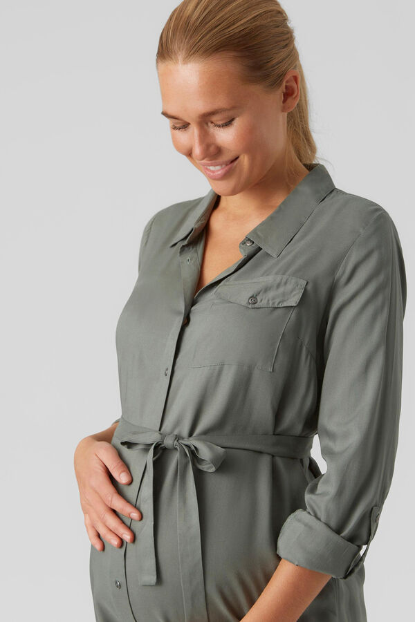 Mamalicious Vestido midi camiseiro  verde