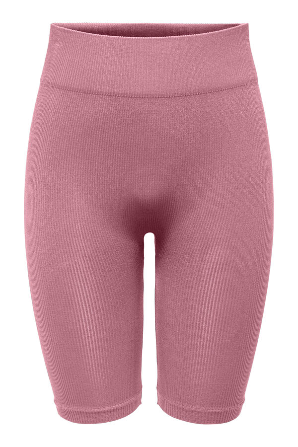 Only Play Shorts de ciclismo com estrutura canelada rosa