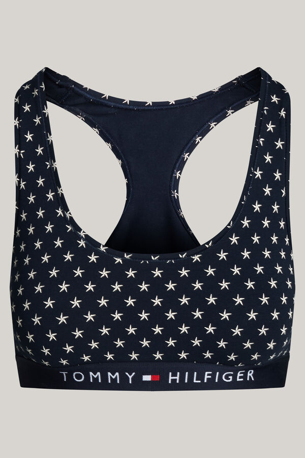 Tommy Jeans Bralette de espalda deportiva sin relleno estampado