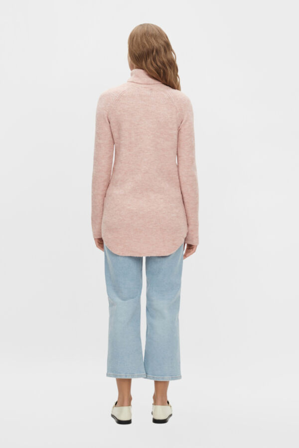 Pieces Jersey largo de punto  rosa