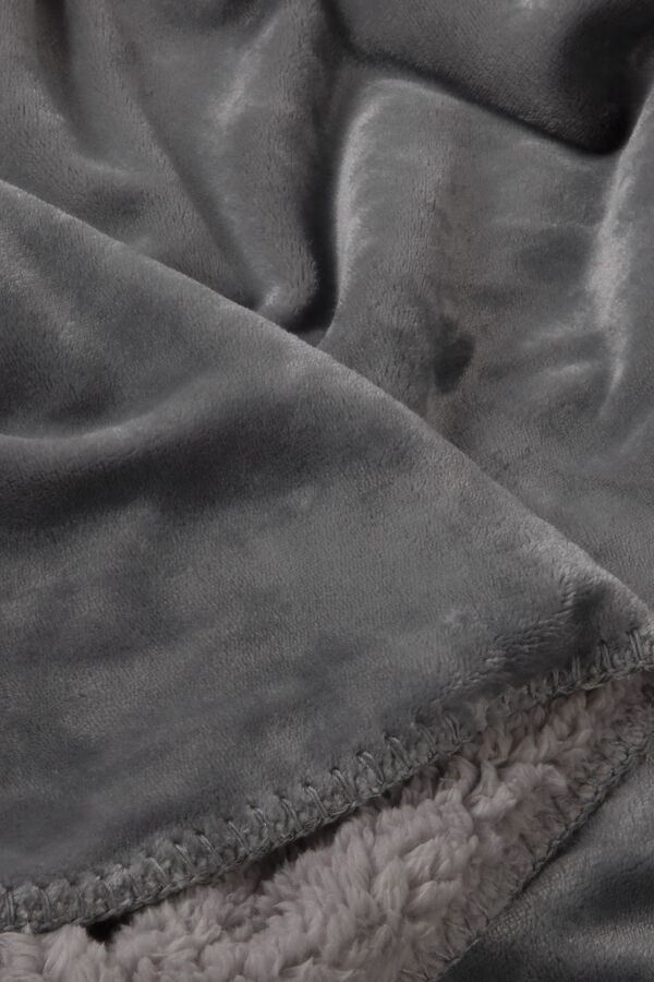 Textura Manta polar borreguito gris