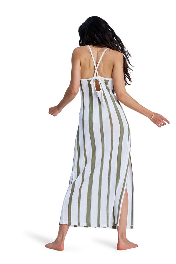 Roxy Vestido tirantes largo rayas playa  verde