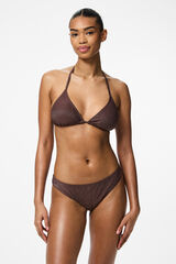 Pieces Braga de bikini de lurex marr&oacute;n