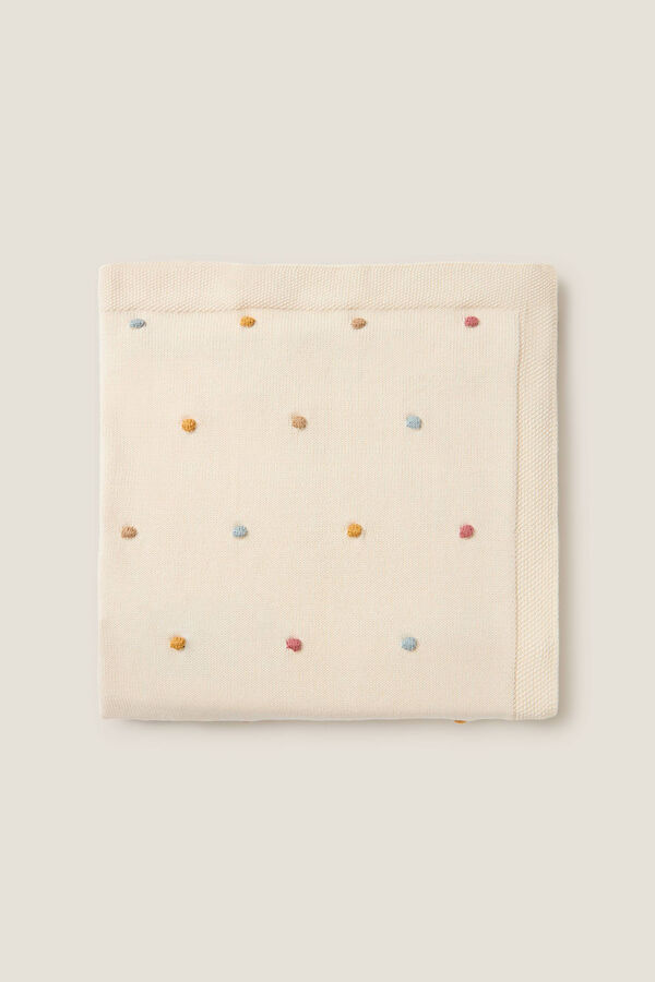 Textura Xadrez tricot de algod&atilde;o org&acirc;nico bege