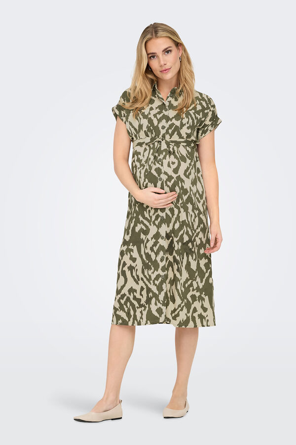 Only Maternity Vestido camiseiro maternity cinzento