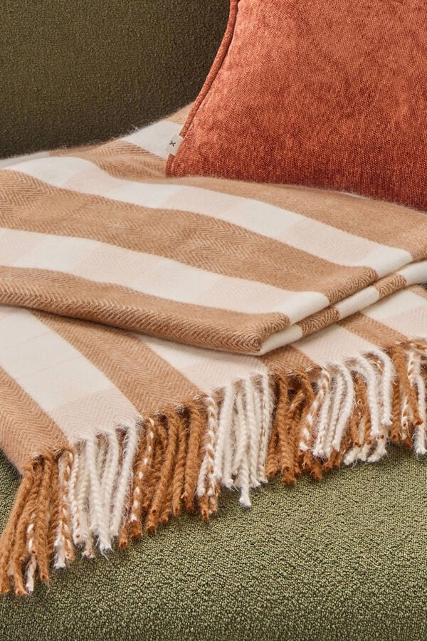 Textura Manta cuadros marr&oacute;n