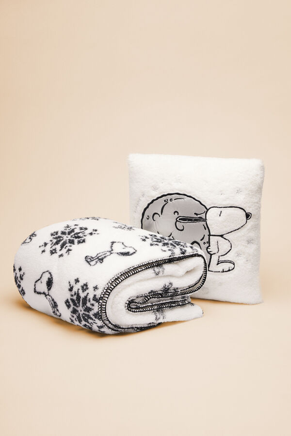 Women'secret Manta tacto suave Snoopy  marfil