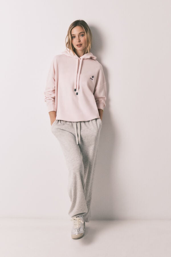 HI&BYE Cal&ccedil;a jogger em molet&atilde;o de algod&atilde;o cinza cinzento