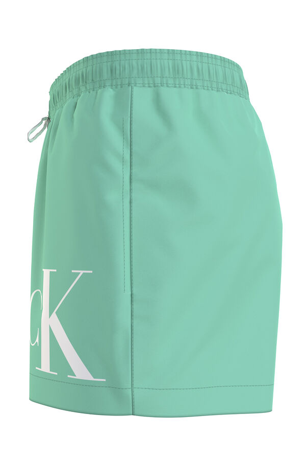 Calvin Klein Ba&ntilde;ador corto con cord&oacute;n - CK Monogram turquesa