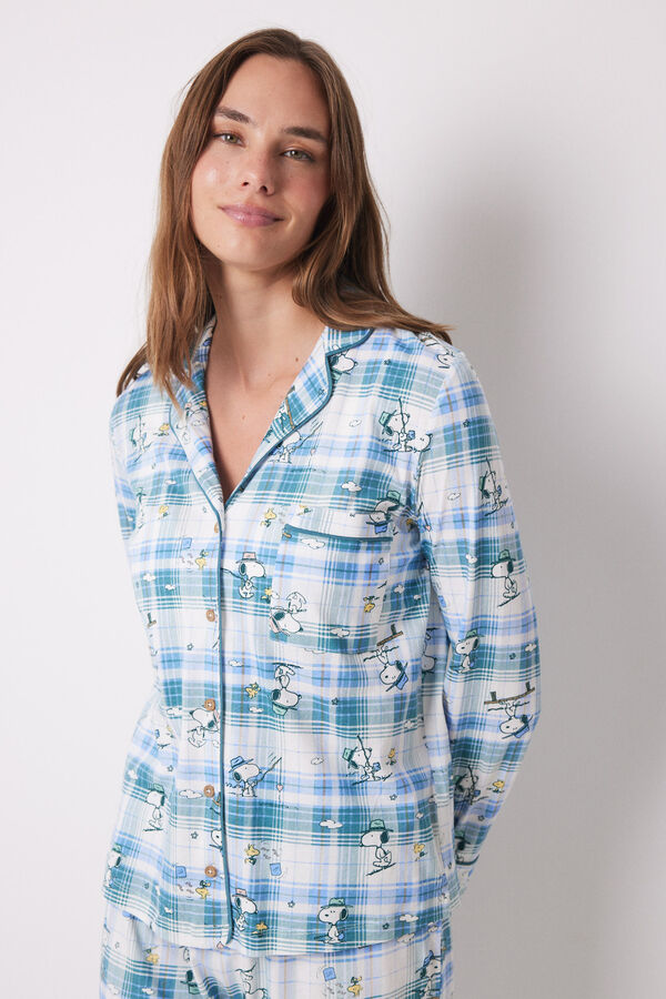 Women'secret Pijama camiseiro 100% algod&atilde;o Snoopy verde