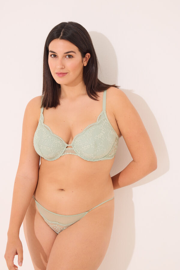 Women'secret Sujetador cl&aacute;sico BEAUTIFUL encaje verde verde