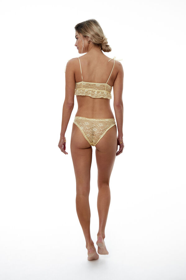 Black Limba Soutien crop top de renda Louis Banana estampado