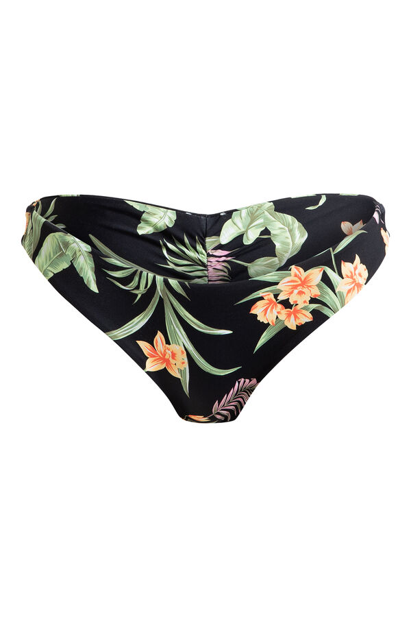 Roxy Braga de bikini brasile&ntilde;a print tropical gris