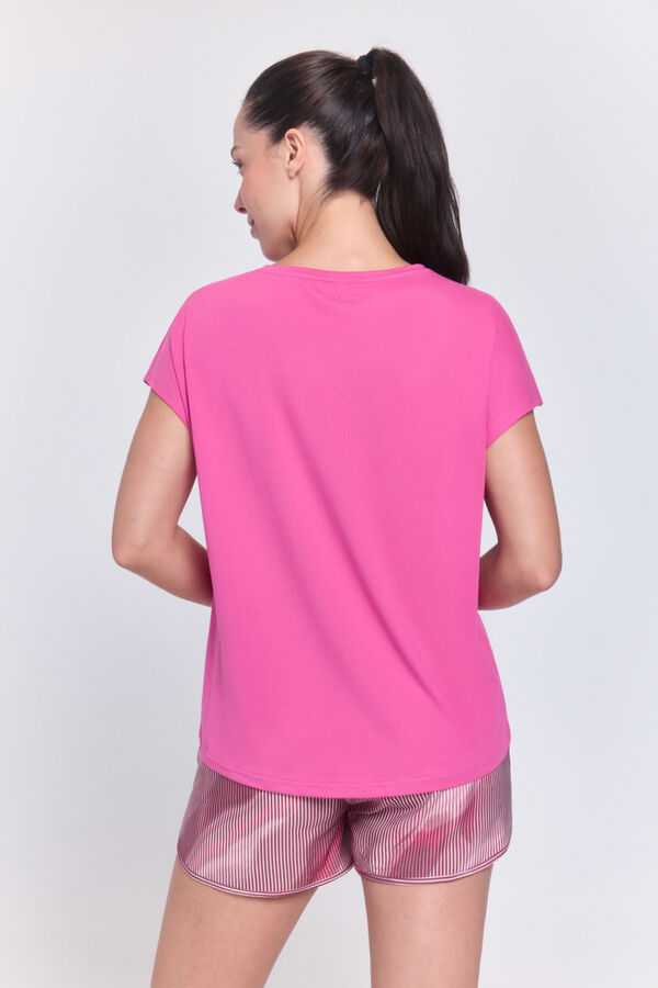 Only Play T-shirt manga curta soft rosa