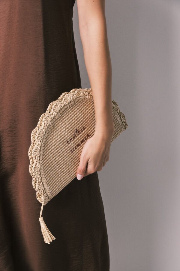 Women'secret Neceser rafia bolso de mano nude